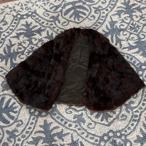 Elegant Brown Mink Fur Women's Cape